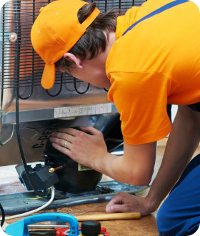 Technicans from the Liberty Appliances Service is reparing refrigerator
